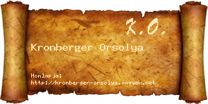 Kronberger Orsolya névjegykártya